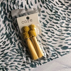 Core Yellow Beaded Tassel Earrings